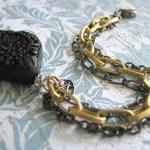 Black carved cinnabar multi..