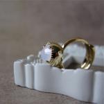 Orb ring - pale pink Swarov..