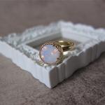 Orb ring - pale pink Swarov..